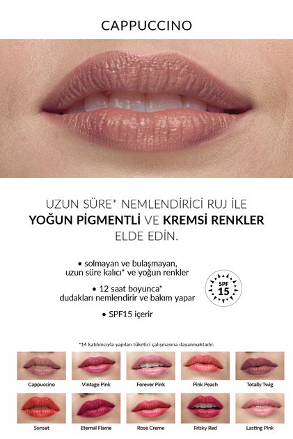 Rouge à Lèvres Stylo AVON True Colour - Coloris Cappuccino - Tenue Longue Sans Transfert - 1,8 G