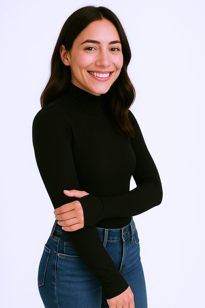 Women's Finger Detail Turtleneck Long Sleeve Tank Top