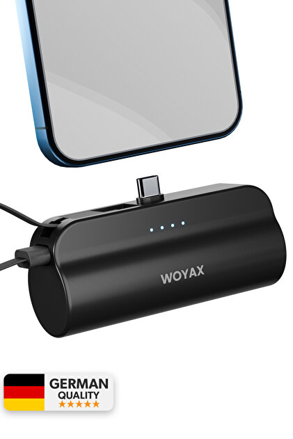 Woyax By Deji Type-c Soketli Mini Siyah Powerbank 5000mah 2 Type-c
