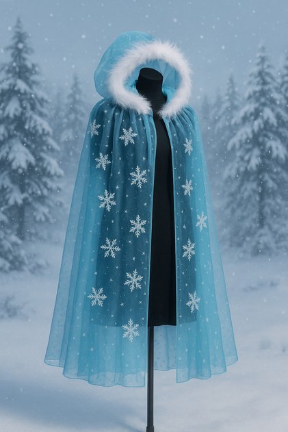 Costum pentru fetiță Elsa Anna Cape Blue – ținută de ziua de naștere și de petrecere prințesă