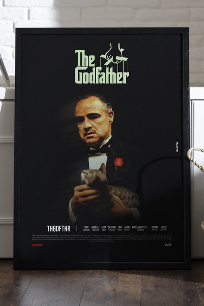 Duvarda The Godfather Siyah Ahşap Çerçeveli Poster, Film Duvar