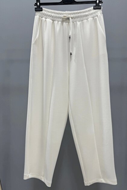 Sentez Önden Parçalı Havuç Bambu Pantolon Ekru 5554 - Fiyatı