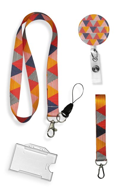 Colorful Set of 4 Neck Lanyard Phone Strap Keychain Yoyo Collar Card Holder