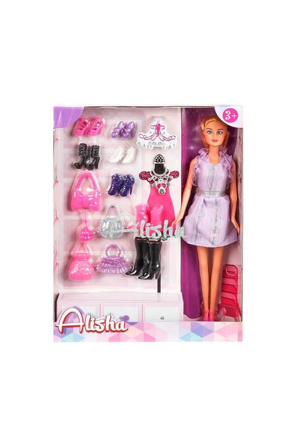 Alisha Doll Play Set with Spare Shoes and Bag Fabbatoys