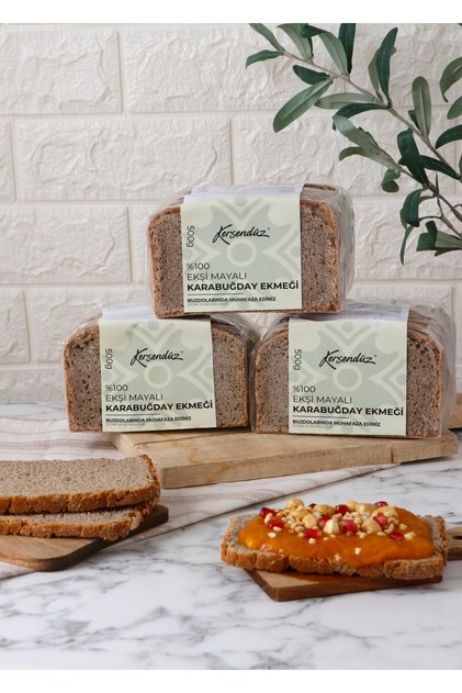 Ekşi Mayalı Çiğ Karabuğday Ekmeği 3'lü Seçim 3x 500gr Krbgdy-100110011001
