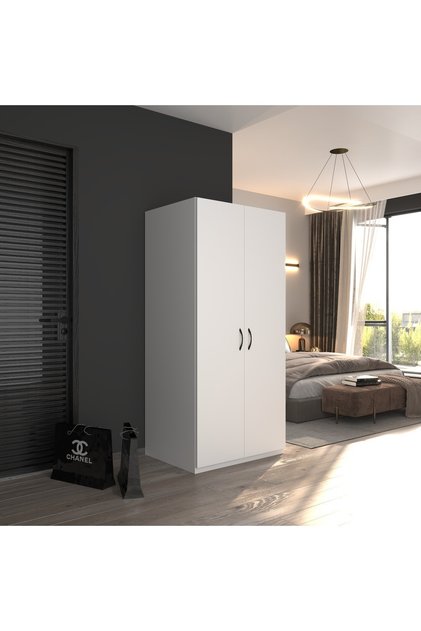 2 Kapaklı Elbise Dolabı Beyaz80