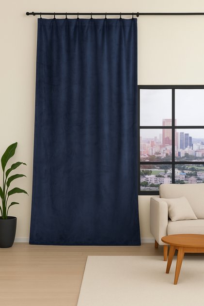 Velvet Background Curtain 140X270 Blue
