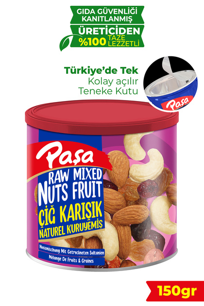 Çiğ Karışık Kuruyemiş Teneke Kutu 150 gr