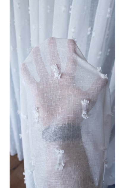 Linen Tulle Curtain with Ruffle Detail, 1/3 Dense Pleats, Wrinkle-Resistant, No Ironing Needed, Suitable for Any Room