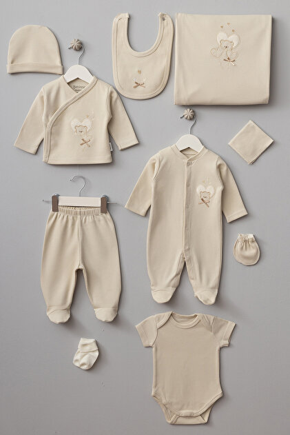 Bebitof Kalpli Ayı Desenli 10 Parça Kutulu Yenidoğan Hastane