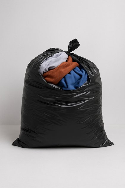 10 Pieces Household Goods Moving Bag Thick Black Handleless Moving Bag (Clothes, Body Suit, Household Items)