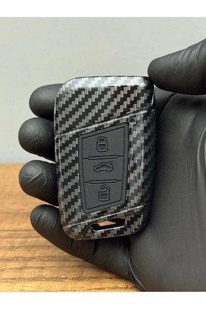 Carbon Fiber Key Protect Case for Volkswagen Passat Skoda Oktavia Superb Seat Smart 3 Buttons