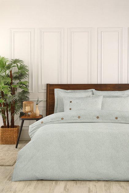 Sadem Organic Soft Linen King Size Satin Duvet Cover Set