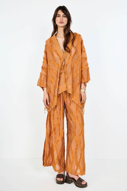 Brown Jacquard Trousers