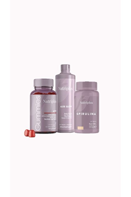 Farmasi Weight loss set, NUTRIPLUS, ACV+ Gummies, Spirulina and Aloe Glow  Mango, FARMASI- Trendyol