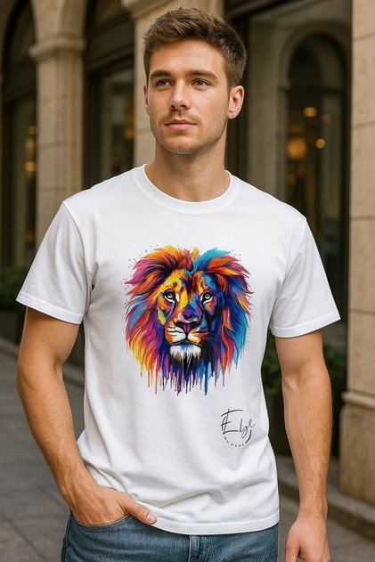 Premium Quality Lion Printed Oversize Men's T-Shirt