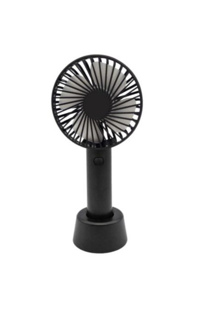 Ventilator mini Portabil Razo , de mana/birou , reîncărcabil prin USB , 3 trepte de viteza , Negru