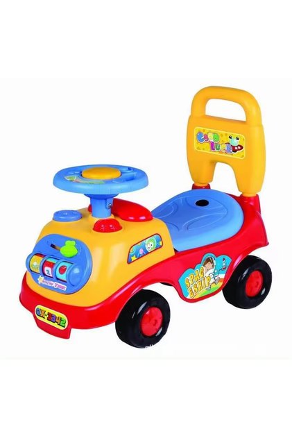 Masinuta Ride On pentru Copii Interactiva, Margini Rotunjite, Cu Spatar, Volan si Claxon