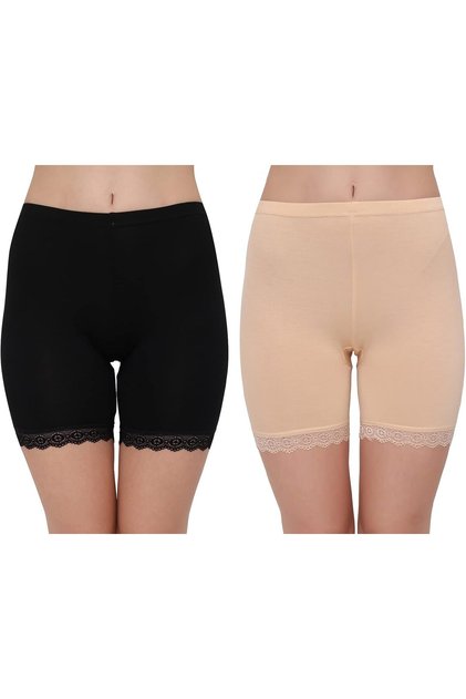 Women's/Girl's Cotton Stretchable Lace Cycling Shorts/Yoga Shorts/Under Skirt Shorts/Safety