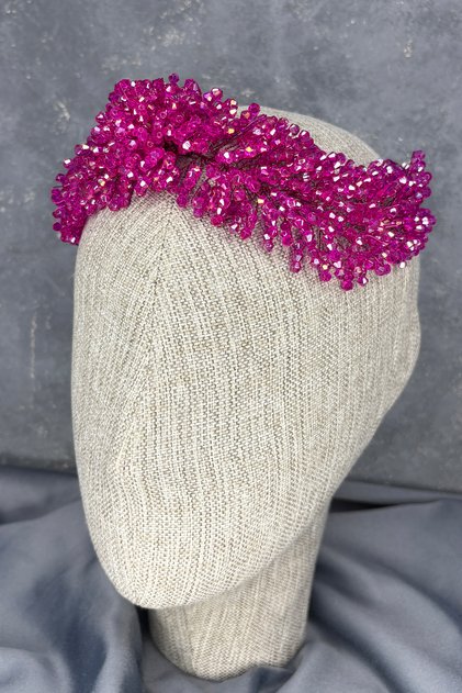 Diamira Elegant Sparkling Bridal Tiara Fuchsia
