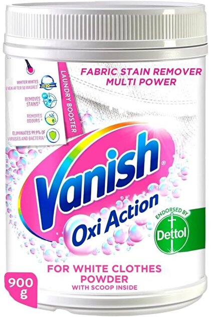 Vanish Laundry Stain Remover Oxi Action Powder for Whites, 900g