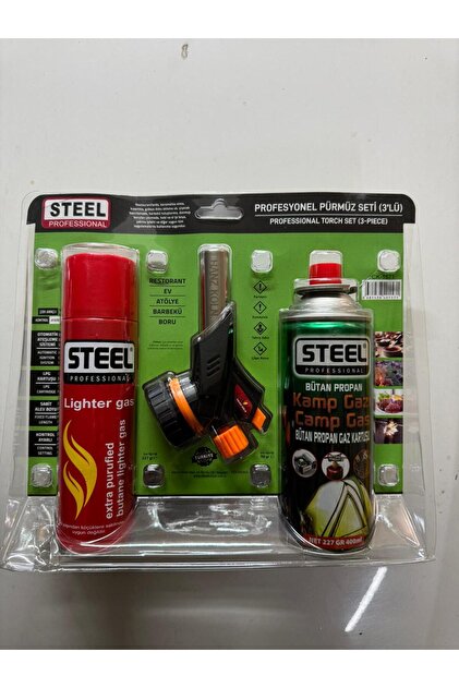 GEZ OUTDOOR PROFESYONEL PÜRMÜZ SETİ ( 3'LÜ) PÜRMÜZ TORCH ÇAKMAK