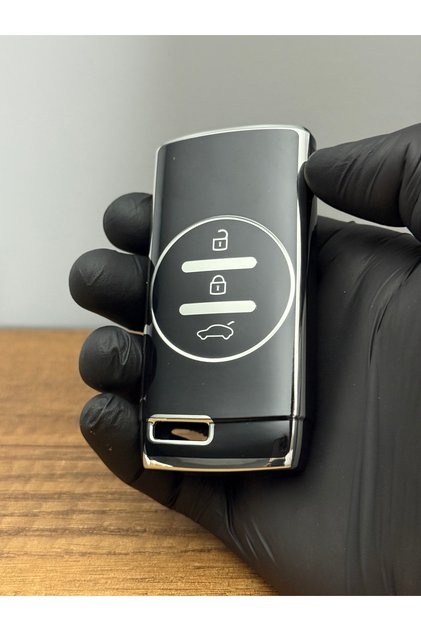 Chery Tiggo 7 Plus 3 Buttons Silicone Key Protection Case Black Silver Color