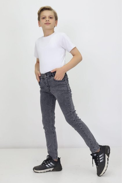 Boy's Denim Pants High Waist Straight Leg Casual Fit Unisex Jeans