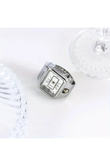 Lüks Yüzük Saat – Rose Gold, Altın ve Gümüş Renk Seçenekleri – Roma Rakamlı Quartz Mekanizma, Hediye