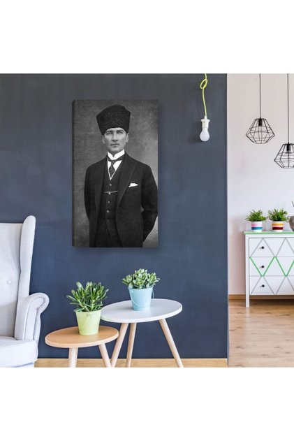 Black and White Ataturk Portrait Canvas Painting Decorative Canvas Painting
