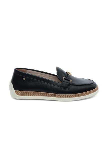 59278 Black Genuine Leather Women's Casual Shoes
