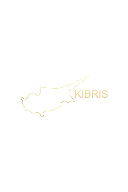 Cyprus Map Car Sticker 17X17 cm Gold