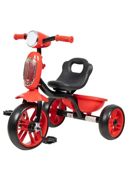 Toddler Tricycle with Rear Storage Basket and Headlight Suitable for 2 to 5 Years Old Boys and Girls