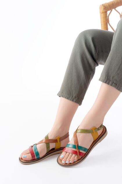 205-05 Multi Orthopedic Genuine Leather Women's Sandals