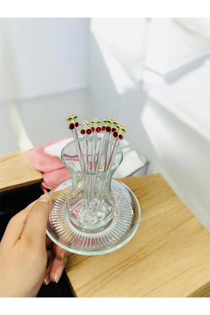 Cherry Fruit Glass Tea Spoon Set of 6