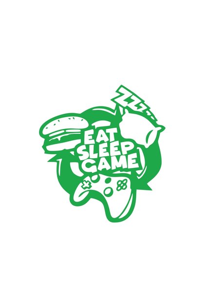 Eat Sleep Game Sticker 17X17 cm Green