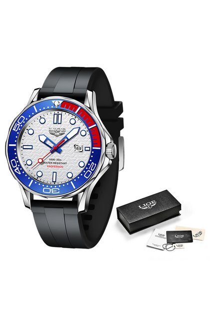 Blue red 2026 New Business Mens Watches Top Brand Luxury Dive Watch For Men Waterproof Dat