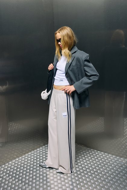 Μπεζ Φούτερ με ρίγες Navy Blue