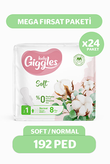 giggles Lady Soft Hijyenik Ped Normal Mega Fırsat Paketi 192 Adet