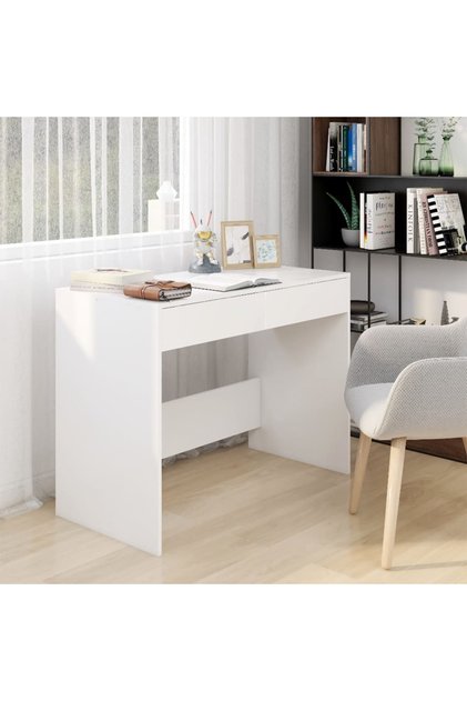 Desk White 101x50x76.5 cm Engineered Wood