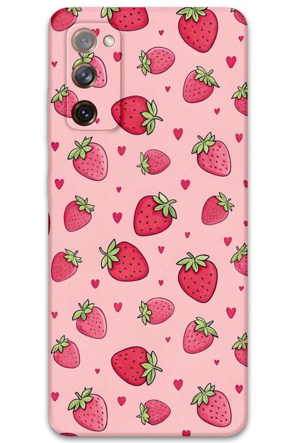 Galaxy Note 20 Compatible Strawberry Pattern Phone Case + Screen Protector - 5804