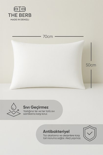 | 2-Piece Liquid-Proof Pillow Cushions | 50 X 70 cm | Zippered | Goose down Proof