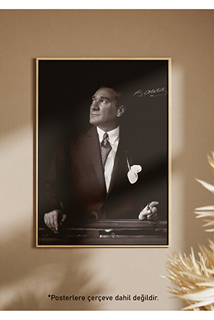 One Little Happiness Atatürk Portresi Poster Estetik Duvar Posteri