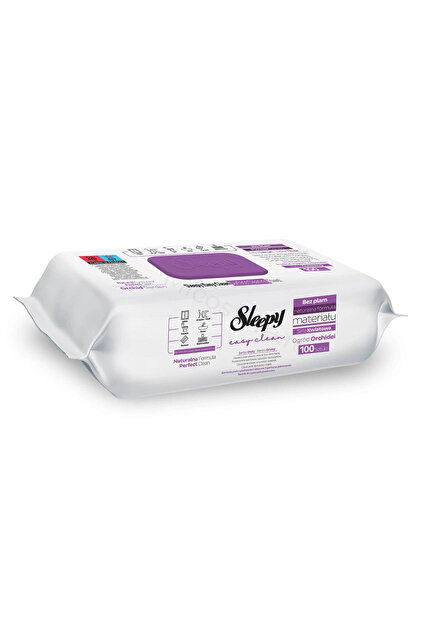 Servetele umede cu bicarbonat si otet, Sleepy Easy Clean Orchid Garden, multisuprafete, 100 buc