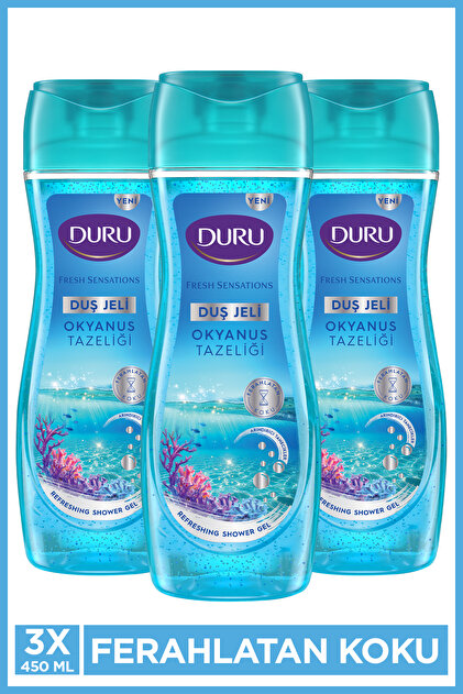 Duru Fresh Sensations Okyanus Tazeliği Vegan Duş Jeli 3x450ml