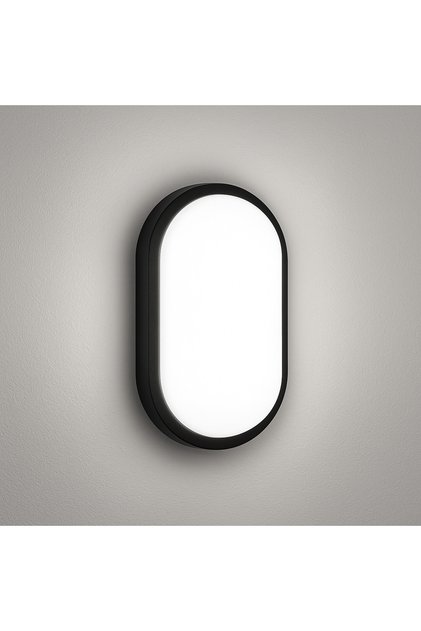20w Oval Led Nem Su Geçirmez Banyo Bahçe Modern Tavan Lambası Siyah Kasa Beyaz Işık Aydos-20