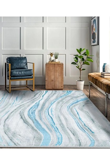 Modern Desenli Dijital Baskı Yıkanabilir Kaymaz Taban Salon Oturma Odası Halısı Mutfak Halısı Yolluk