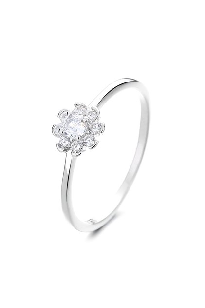 Inel Argint 925, Jw1339, Model Floare, Placat Cu Rodiu