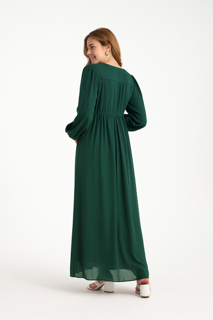 white christmas dresses Floral V-Neck Bell Sleeve Chiffon Maternity Dress Black / Small main image 0