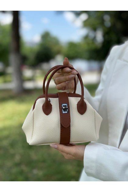 Nçs Cream Tan Mini Women's Hand and Shoulder Bag - Minimal State of Elegance (En:18~Boy:13)